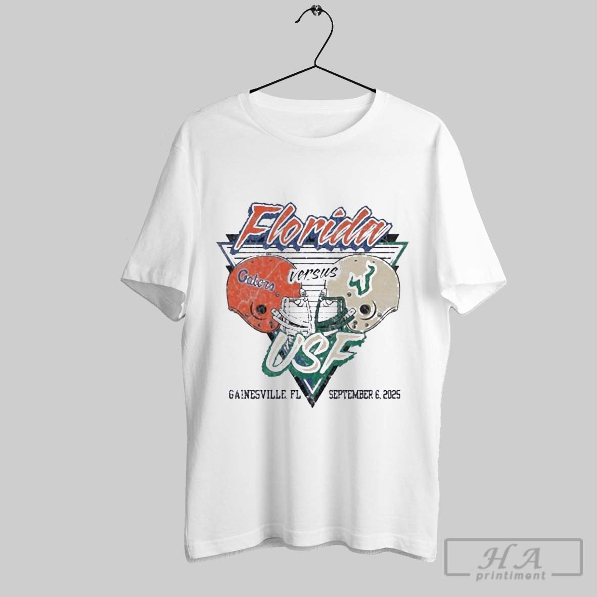 Official Gameday Showdown 2025 Florida Vs Usf Matchup T Unisex T-shirt, Sweatshirt, Hoodie, Long Sleeve Tee - T-Shirt, Sweatshirt, Hoodie