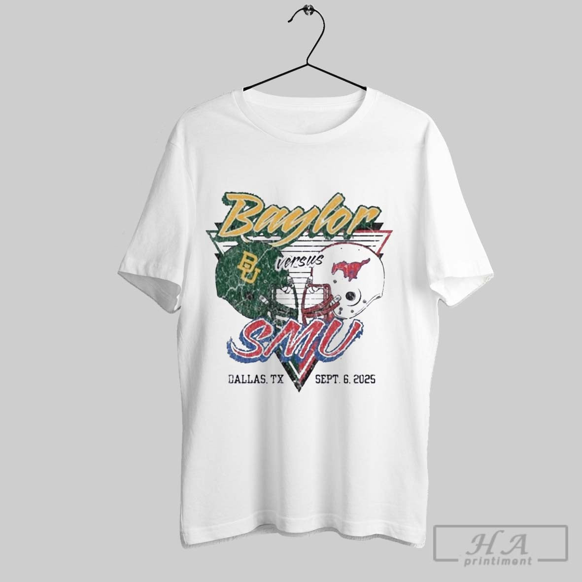 Official Gameday Showdown 2025 Smu Vs Baylor Matchup T Unisex T-shirt, Sweatshirt, Hoodie, Long Sleeve Tee - T-Shirt, Sweatshirt, Hoodie