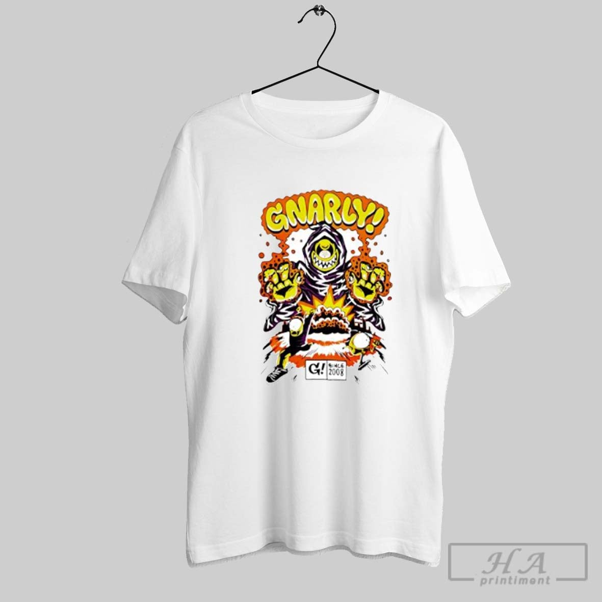 Official Gnarly Since 2008 Monster Character Streetwear Posters White Unisex T-shirt, Sweatshirt, Hoodie, Long Sleeve Tee - T-Shirt, Sweatshirt, Hoodie