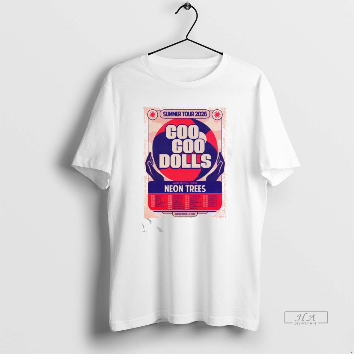 Official Goo Goo Dolls With Special Guest Neon Trees Summer Tour 2026 - T-Shirt, Sweatshirt, Hoodie