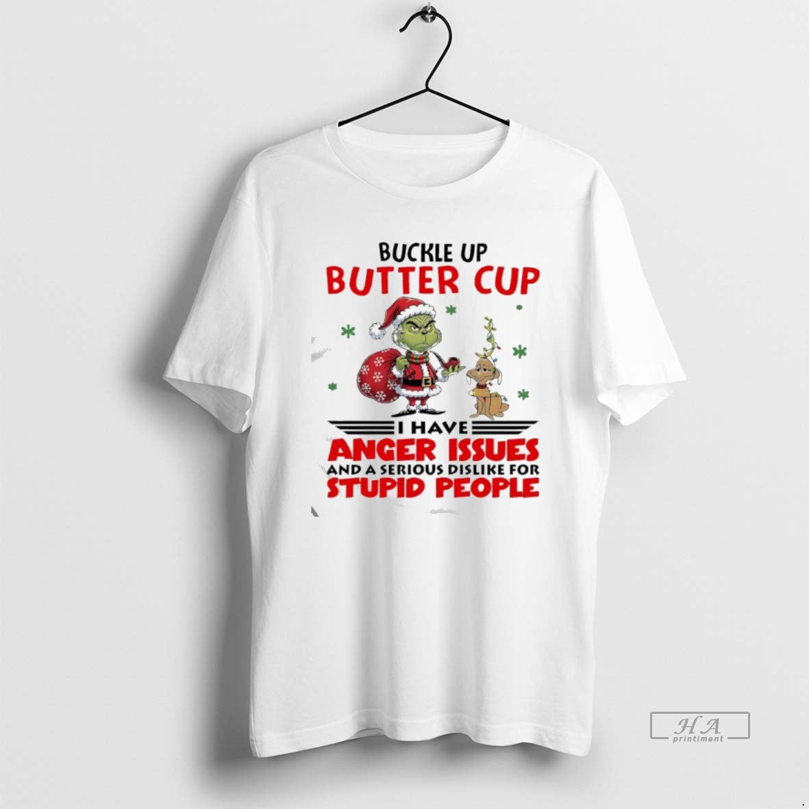 Official Grinch And Dog Max Buckle Up Butter Cup - T-Shirt, Sweatshirt, Hoodie