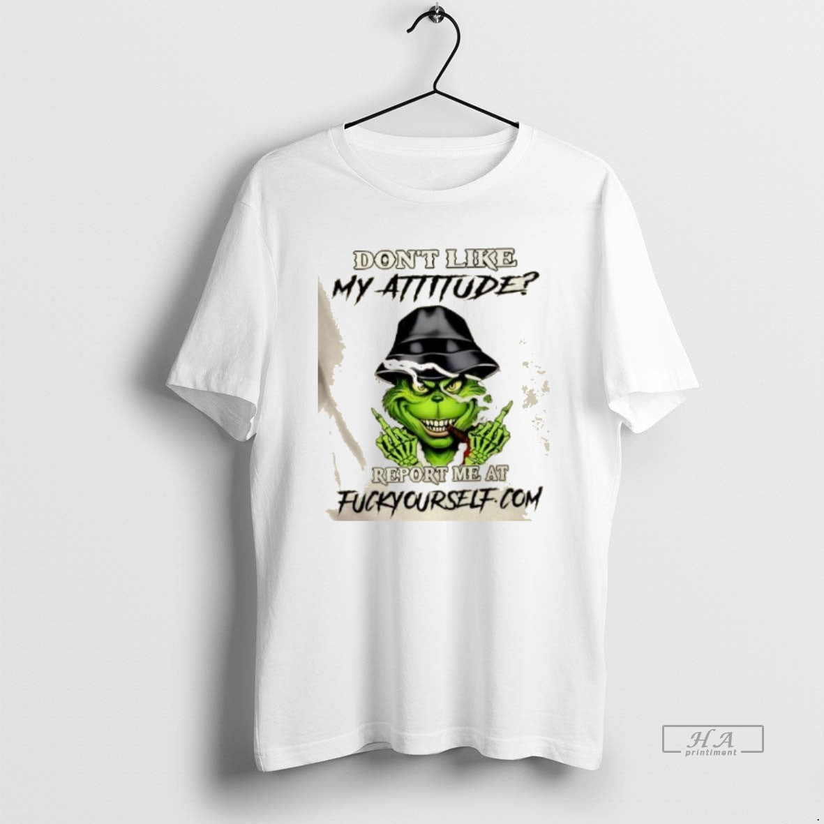 Official Grinch Smoking Dont Like My Attitude Reportme At Fuckyourself - T-Shirt, Sweatshirt, Hoodie