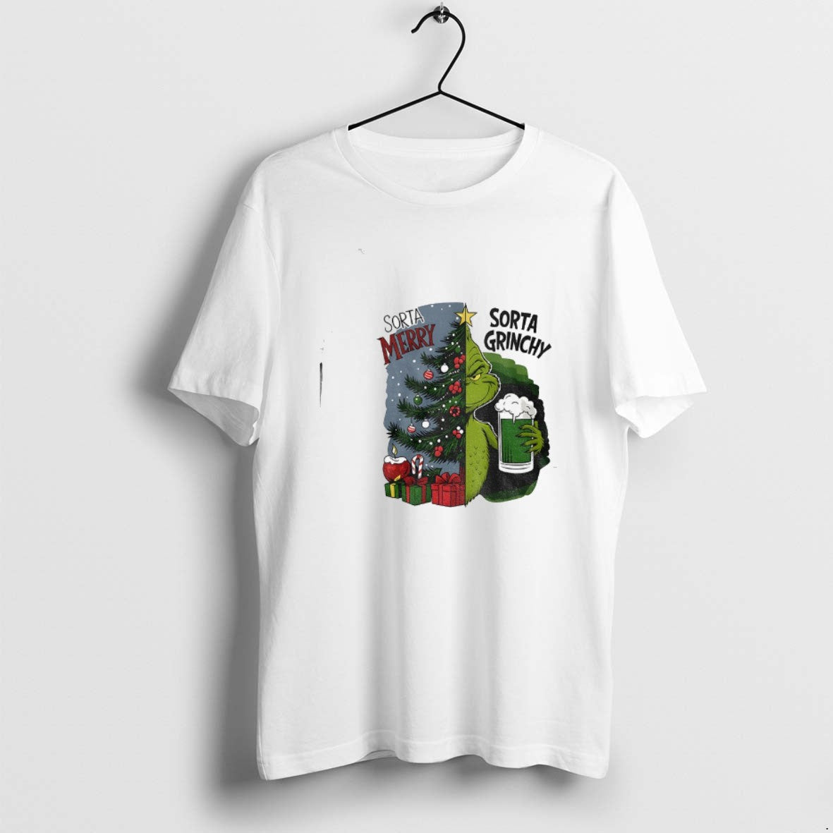 Official Grinch Sorta Merry Sorta Grinchy Christmas Tree Holiday - T-Shirt, Sweatshirt, Hoodie