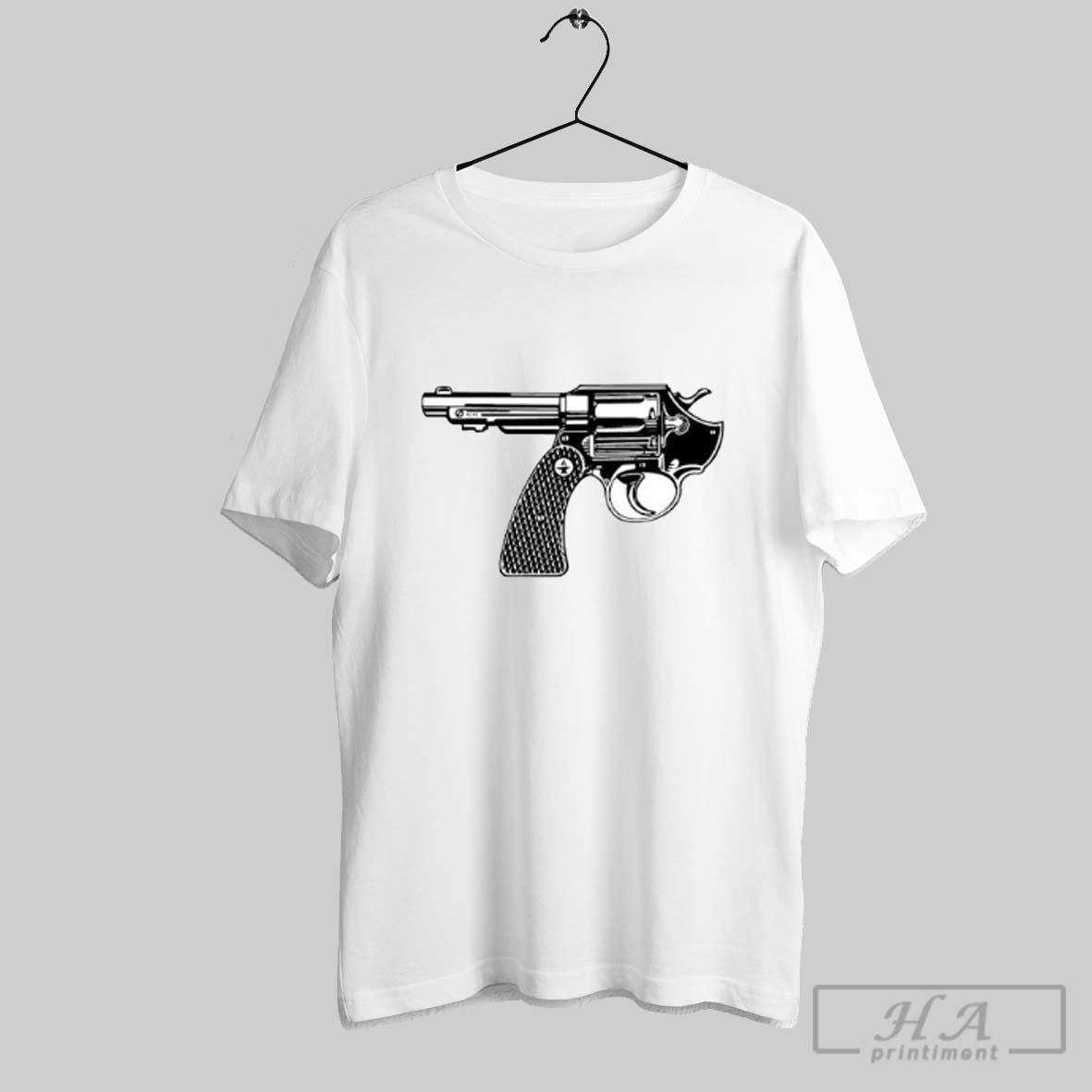 Official Handgun Black And White Revolver Gun Blueprint Posters White Unisex T-shirt, Sweatshirt, Hoodie, Long Sleeve Tee - T-Shirt, Sweatshirt, Hoodie