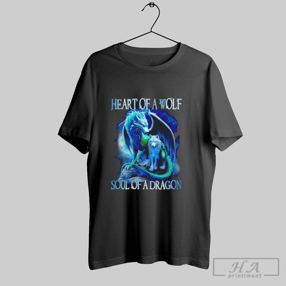 Official Heart Of Wolf Soul Of A Dragon Dragon Wolf Unisex T-shirt, Sweatshirt, Hoodie, Long Sleeve Tee - T-Shirt, Sweatshirt, Hoodie