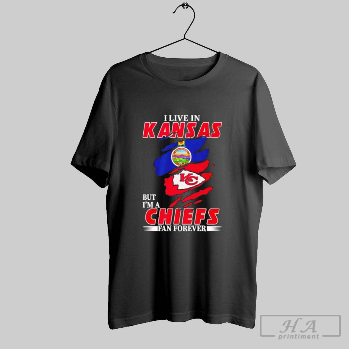 Official I Live In Kansas And Im A Chiefs Fan Forever Inside Me Unisex T-shirt, Sweatshirt, Hoodie, Long Sleeve Tee - T-Shirt, Sweatshirt, Hoodie