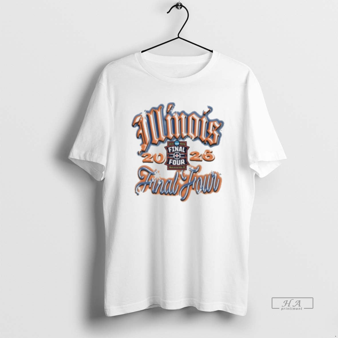 Official Illinois Mens Basketball 2026 Final Four 90s Airbrush Unisex T-shirt, Sweatshirt, Hoodie, Long Sleeve Tee - T-Shirt, Sweatshirt, Hoodie