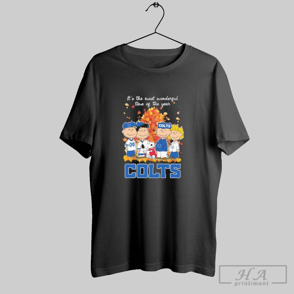 Official Indianapolis Colts And Peanuts Character Its The Most Wonderful Time Of The Year Unisex T-shirt, Sweatshirt, Hoodie, Long Sleeve Tee - T-Shirt, Sweatshirt, Hoodie