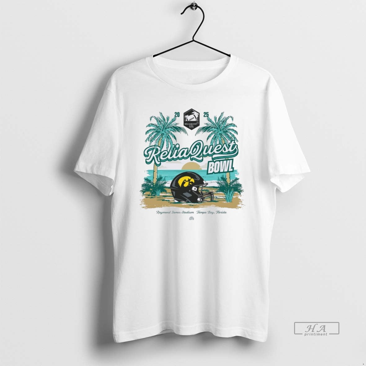Official Iowa Hawkeyes 2025 Reliaquest Bowl Helmet Beach Christmas - T-Shirt, Sweatshirt, Hoodie