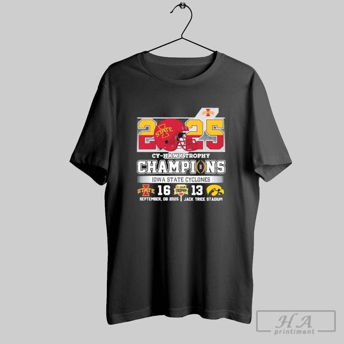 Official Iowa State Cyclones 2025 Cy Hawk Trophy Champions 16 13 Iowa Unisex T-shirt, Sweatshirt, Hoodie, Long Sleeve Tee - T-Shirt, Sweatshirt, Hoodie