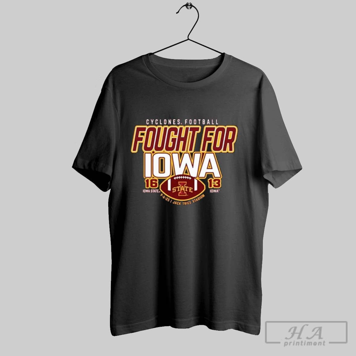 Official Iowa State Cyclones Football Fought For Iowa 16 13 Score Unisex T-shirt, Sweatshirt, Hoodie, Long Sleeve Tee - T-Shirt, Sweatshirt, Hoodie
