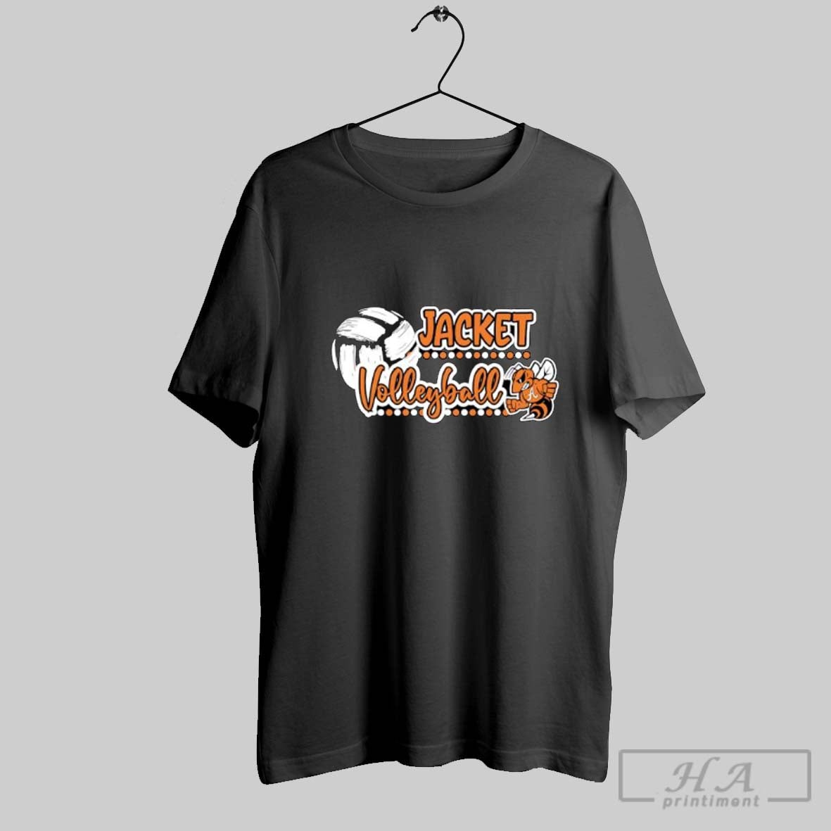 Official Jacket Volleyball Hornet Mascot And Sports Ball Posters Black Unisex T-shirt, Sweatshirt, Hoodie, Long Sleeve Tee - T-Shirt, Sweatshirt, Hoodie