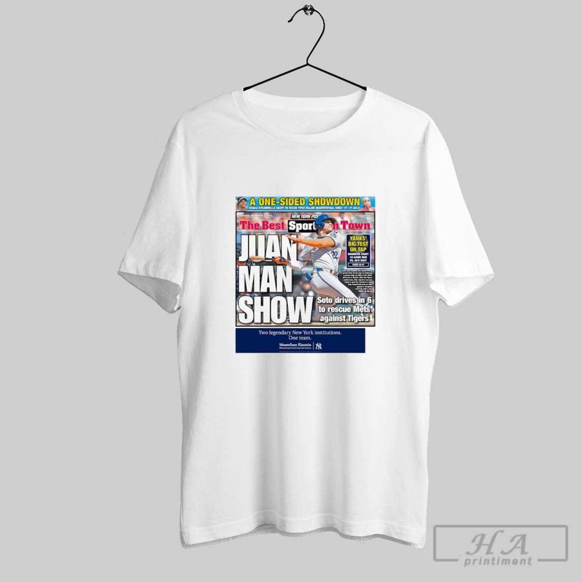 Official Juan Man Show Soto Drives In 6 To Rescue Mets Against Tigers Unisex T-shirt, Sweatshirt, Hoodie, Long Sleeve Tee - T-Shirt, Sweatshirt, Hoodie