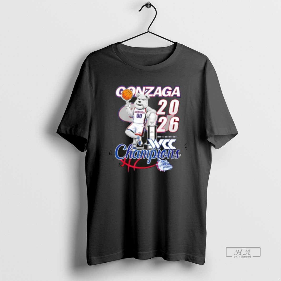 Official Mascot Gonzaga Bulldogs Mens Basketball Champions Unisex T-shirt, Sweatshirt, Hoodie, Long Sleeve Tee - T-Shirt, Sweatshirt, Hoodie
