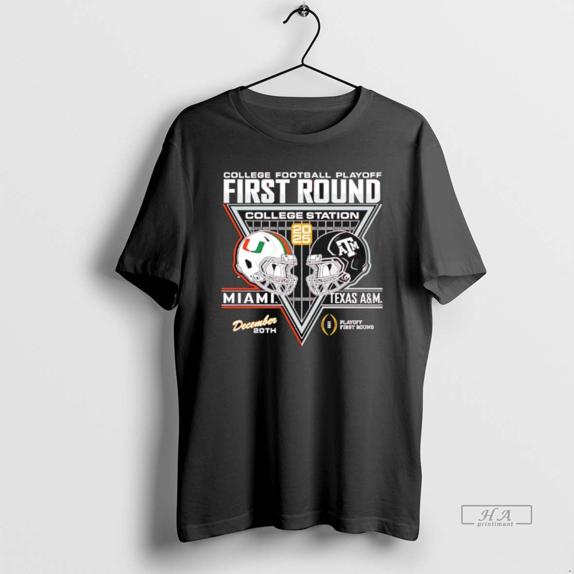 Official Miami Vs Texas Am Cfp 25 26 First Round Helmet - T-Shirt, Sweatshirt, Hoodie