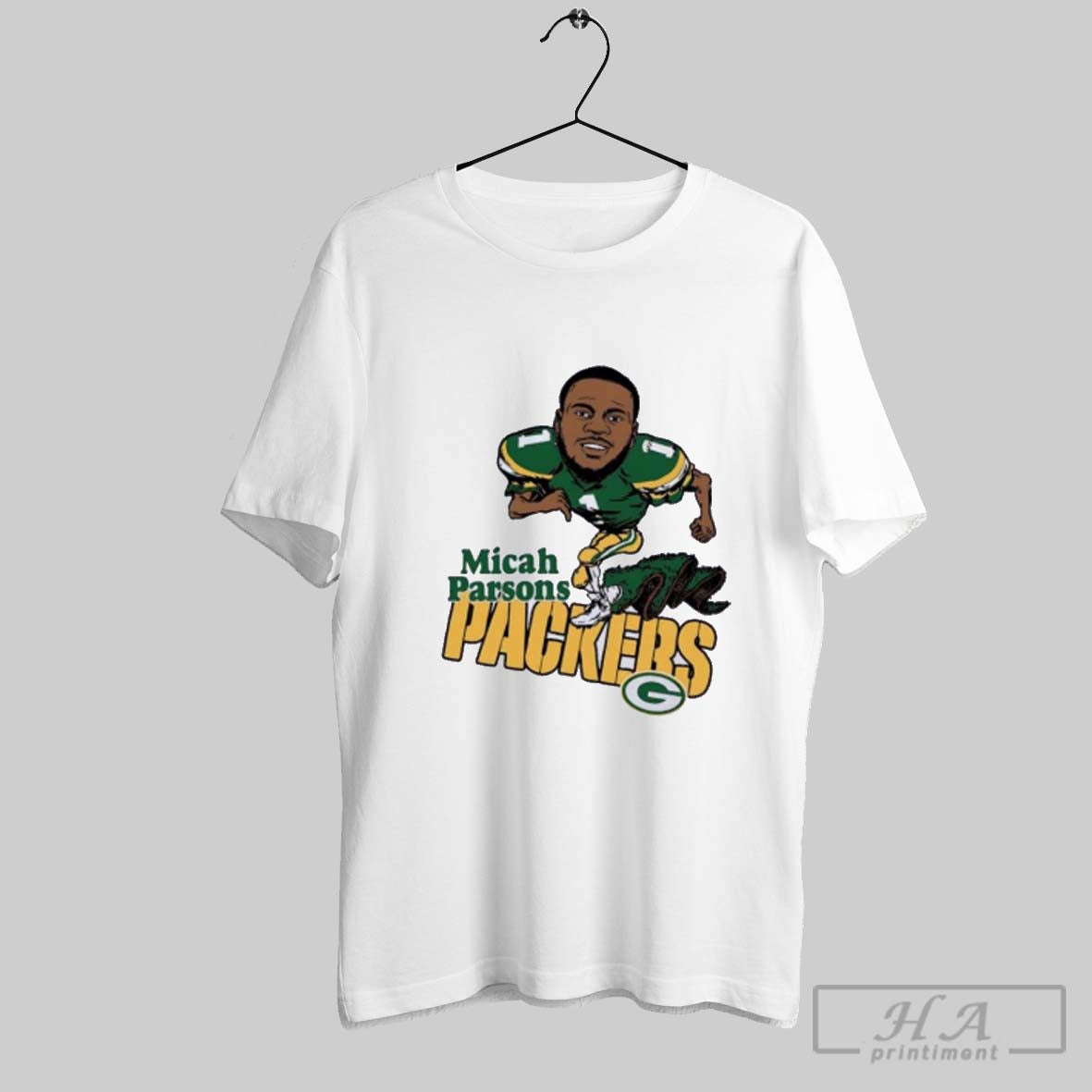 Official Micah Parsons Caricature Running Packers Unisex T-shirt, Sweatshirt, Hoodie, Long Sleeve Tee - T-Shirt, Sweatshirt, Hoodie