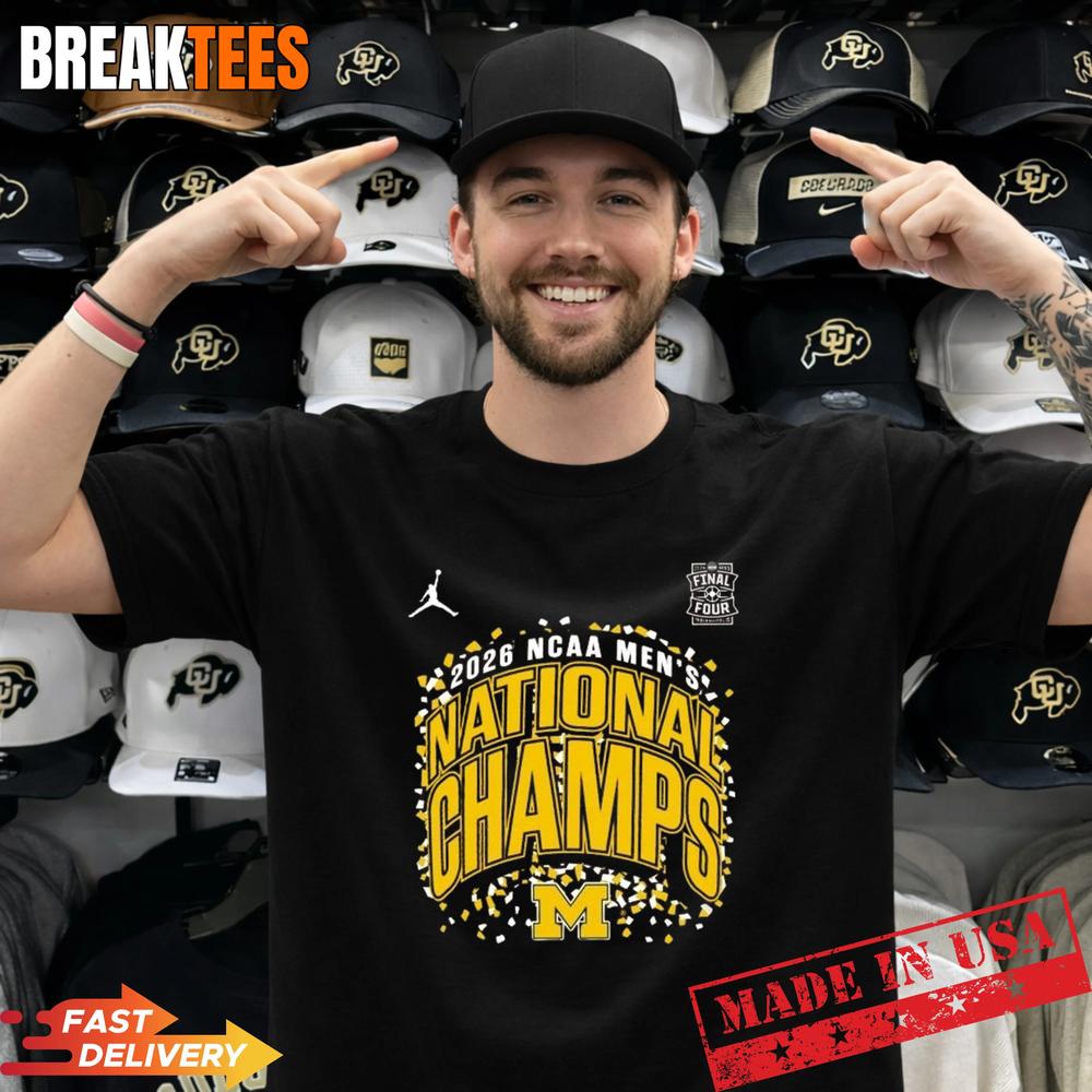 Michigan Wolverines Mens Basketball 2026 National Champions Shirt Unisex T-shirt, Sweatshirt, Hoodie, Long Sleeve Tee - T-Shirt, Sweatshirt, Hoodie