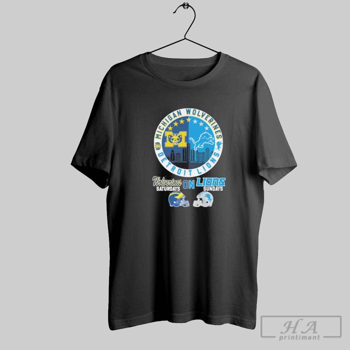 Official Michigan Wolverines Saturdays On Lions Sundays Unisex T-shirt, Sweatshirt, Hoodie, Long Sleeve Tee - T-Shirt, Sweatshirt, Hoodie