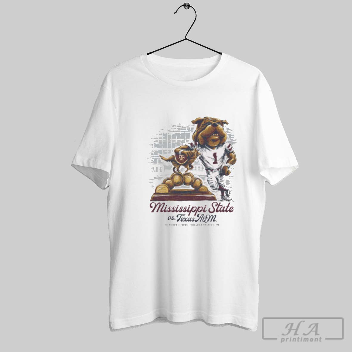 Official Mississippi State Bulldogs Vs Texas Am Aggies Game Day October 4 2025 College Station - T-Shirt, Sweatshirt, Hoodie