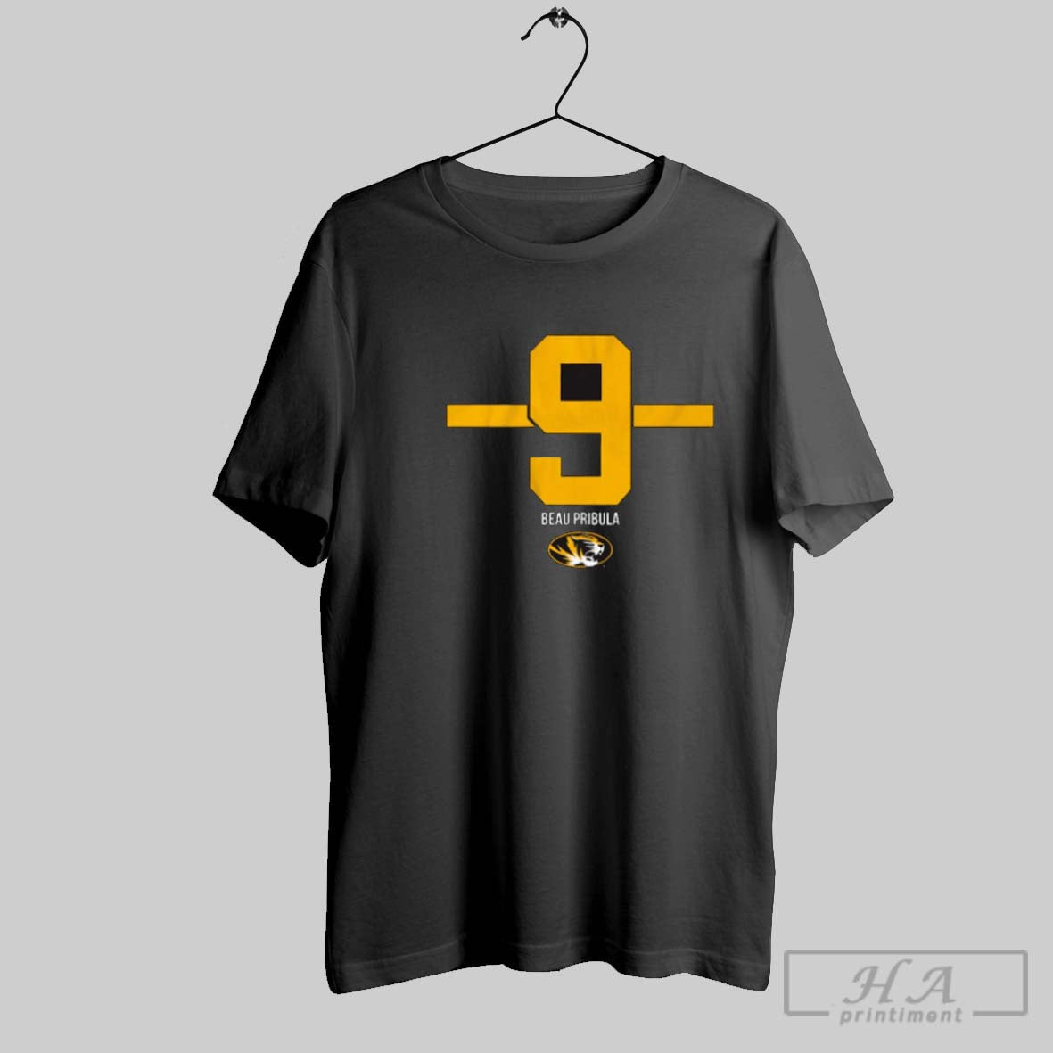 Official Missouri Tigers Football Ncaa Beau Pribula 9 Stripe Unisex T-shirt, Sweatshirt, Hoodie, Long Sleeve Tee - T-Shirt, Sweatshirt, Hoodie