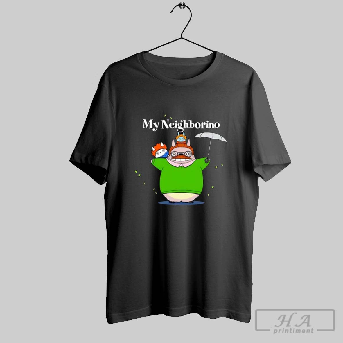 Official My Neighborino Ned Flanders My Neighbor Totoro Mashup Posters Black Unisex T-shirt, Sweatshirt, Hoodie, Long Sleeve Tee - T-Shirt, Sweatshirt, Hoodie