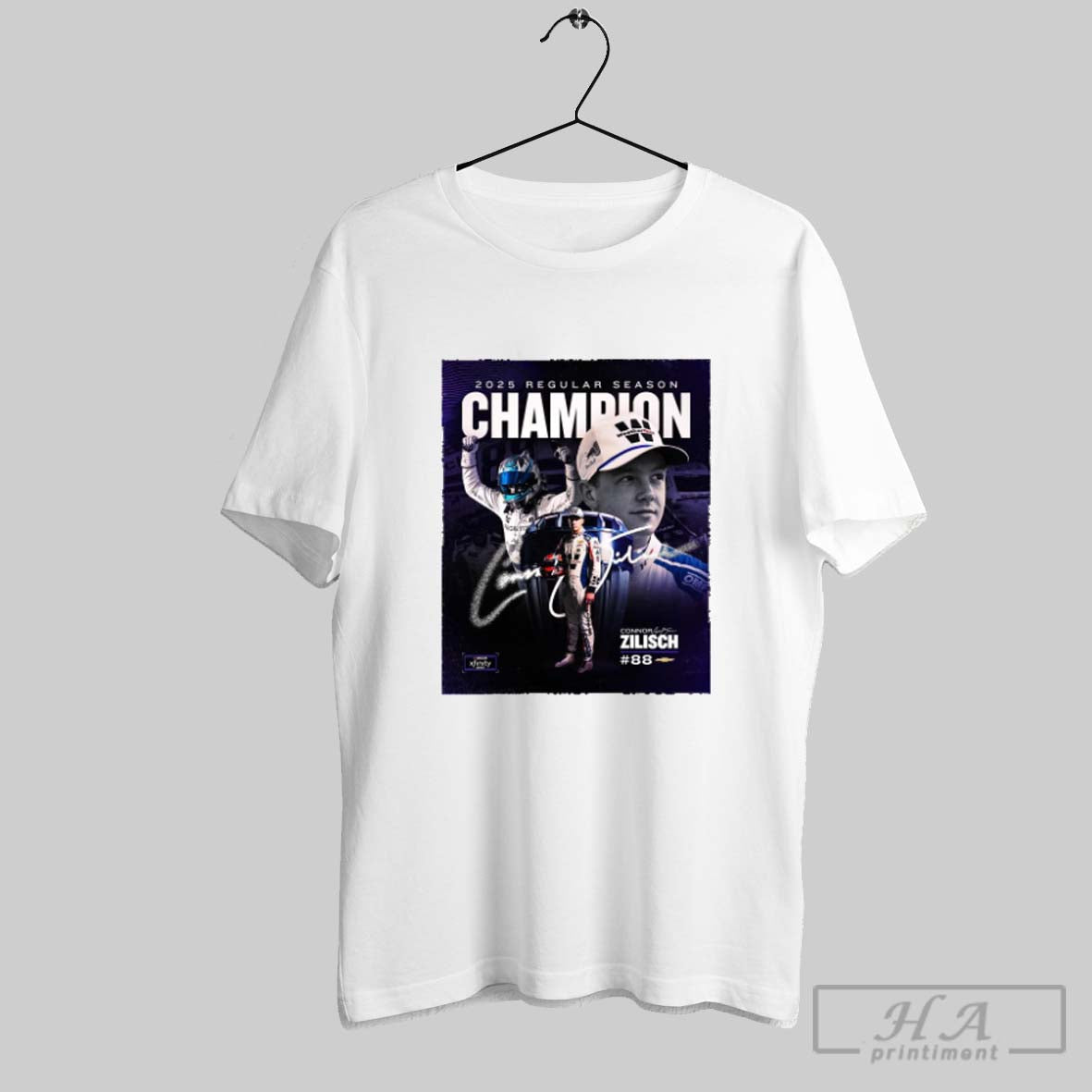 Official Nascar Xfinity 2025 Regular Season Champion Connor Zilisch Signature Unisex T-shirt, Sweatshirt, Hoodie, Long Sleeve Tee - T-Shirt, Sweatshirt, Hoodie