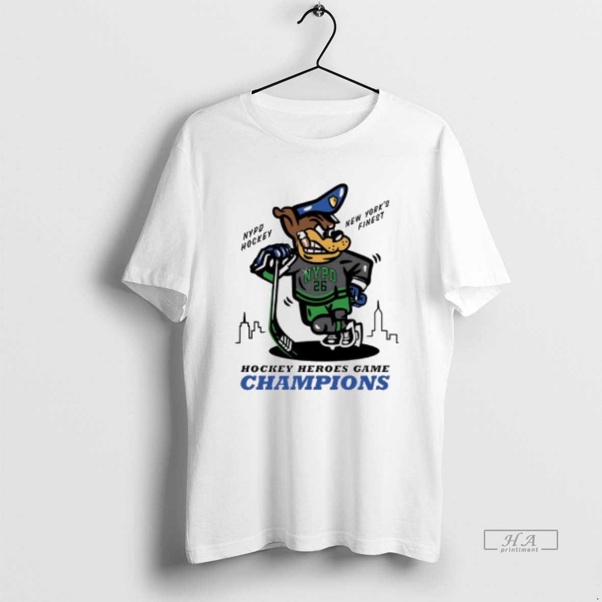Official Nypd Hockey New York Finest 2026 Heroes Game Champions Unisex T-shirt, Sweatshirt, Hoodie, Long Sleeve Tee - T-Shirt, Sweatshirt, Hoodie