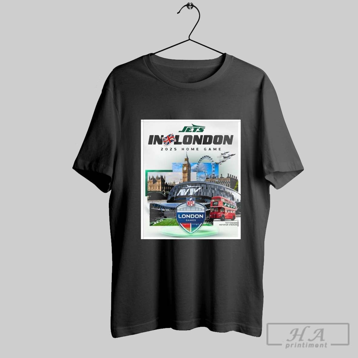 Official New York Jets In London 2025 Home Game Unisex T-shirt, Sweatshirt, Hoodie, Long Sleeve Tee - T-Shirt, Sweatshirt, Hoodie