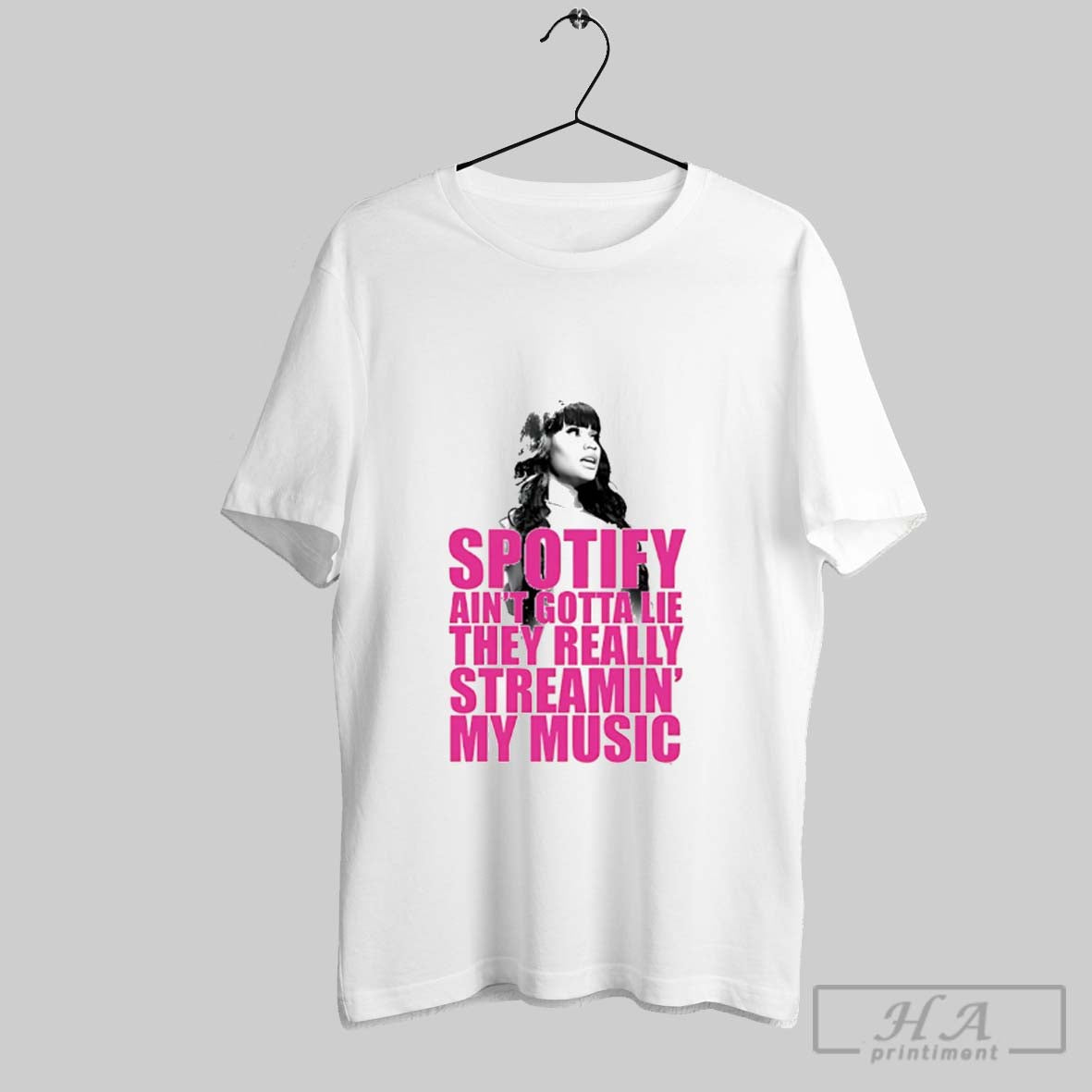 Official Nicki Minaj Spotify Aint Gotta Lie They Really Streamin My Music T Shirt Unisex T-shirt, Sweatshirt, Hoodie, Long Sleeve Tee - T-Shirt, Sweatshirt, Hoodie