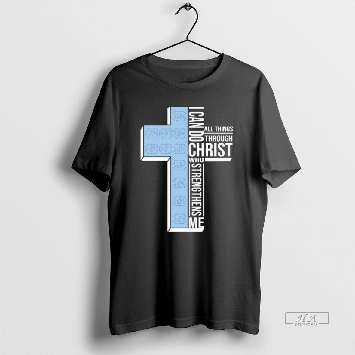 Official North Carolina Tar Heels Cross I Can Do All Things Through Christ Who Strengthen - T-Shirt, Sweatshirt, Hoodie