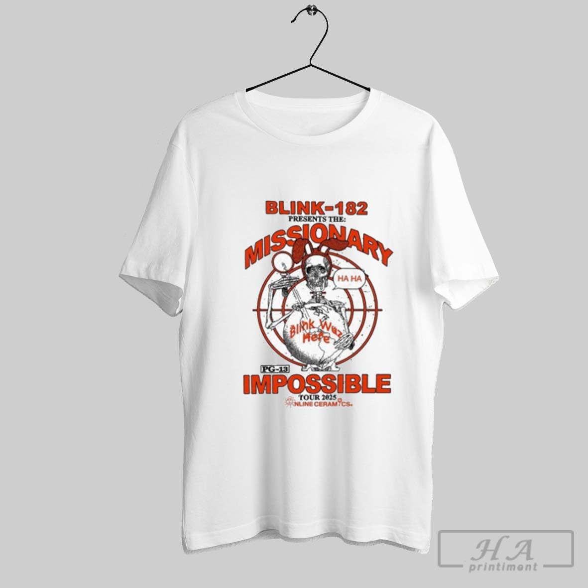 Official Official Blink 182 Presents The Missionary Impossible Tour 2025 Graphic T Unisex T-shirt, Sweatshirt, Hoodie, Long Sleeve Tee - T-Shirt, Sweatshirt, Hoodie