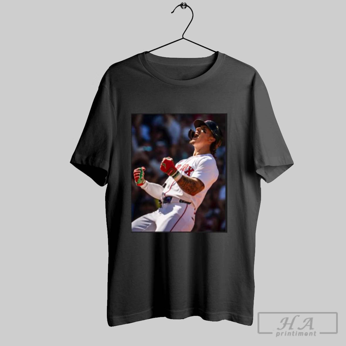 Official Official Boston Red Sox Jarren Duran Celebration Pose Photo Shirt Tee Unisex T-shirt, Sweatshirt, Hoodie, Long Sleeve Tee - T-Shirt, Sweatshirt, Hoodie