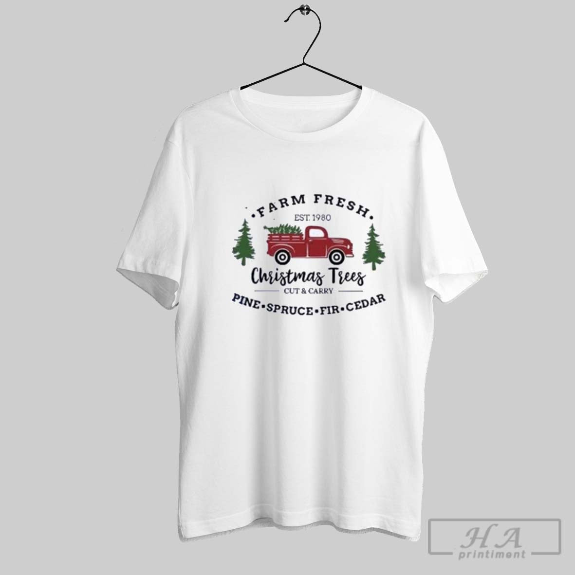 Official Official Farm Fresh Est 1980 Christmas Trees Cut And Carry Pine Spruce Fir Cedar Unisex T-shirt, Sweatshirt, Hoodie, Long Sleeve Tee - T-Shirt, Sweatshirt, Hoodie