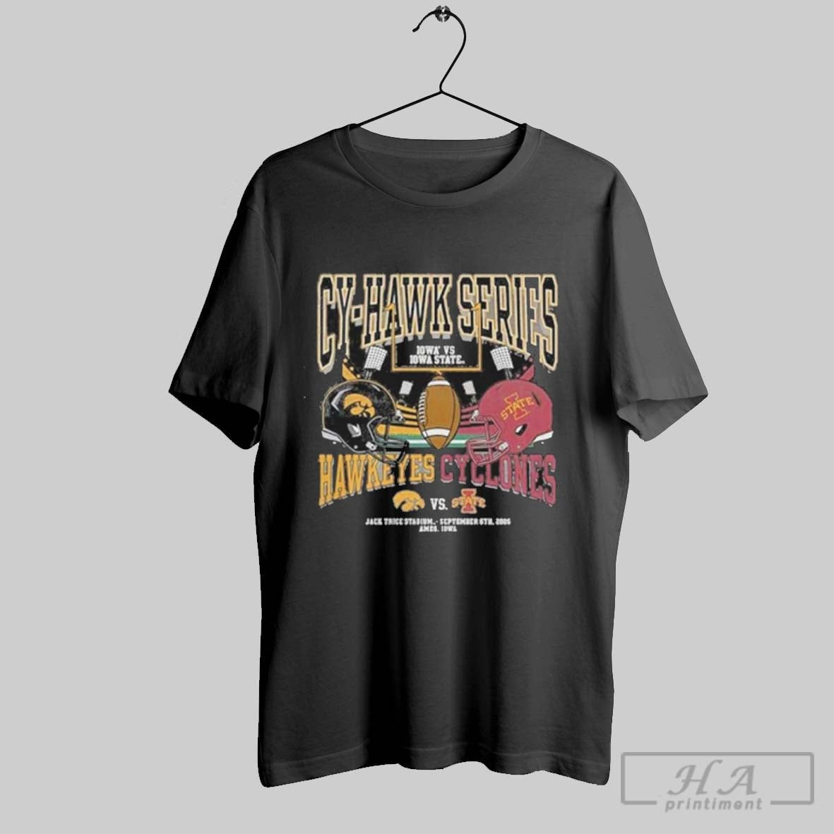 Official Official Gameday Iowa Vs Iowa State September 6 2025 Duel Helmet Shirt Tee Unisex T-shirt, Sweatshirt, Hoodie, Long Sleeve Tee - T-Shirt, Sweatshirt, Hoodie