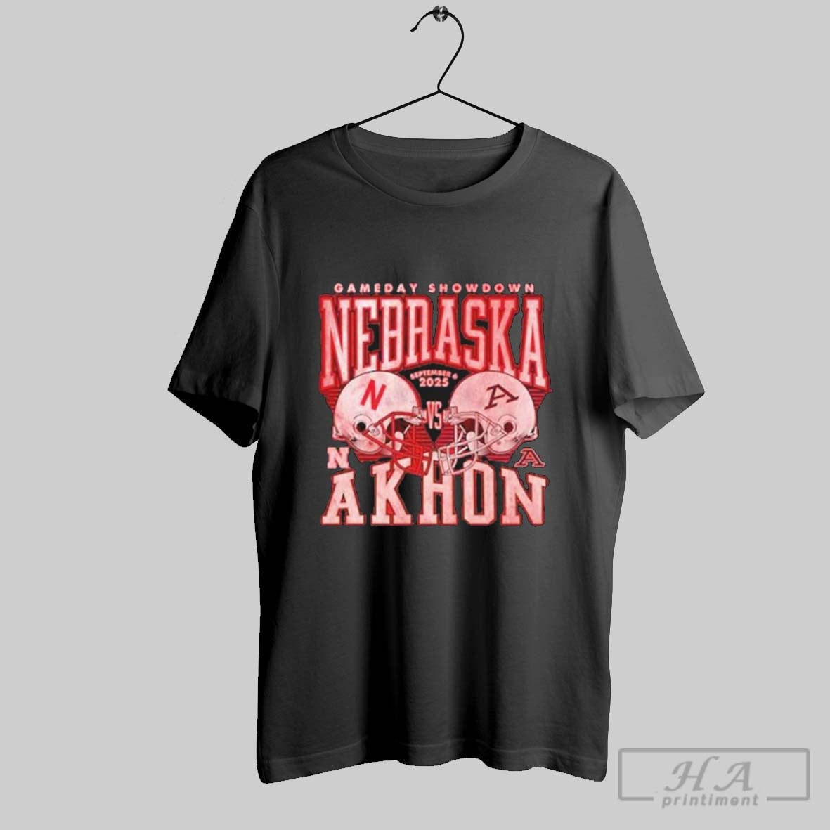 Official Official Gameday Nebraska Vs Akhon September 6 2025 Duel Helmet Shirt Tee Unisex T-shirt, Sweatshirt, Hoodie, Long Sleeve Tee - T-Shirt, Sweatshirt, Hoodie