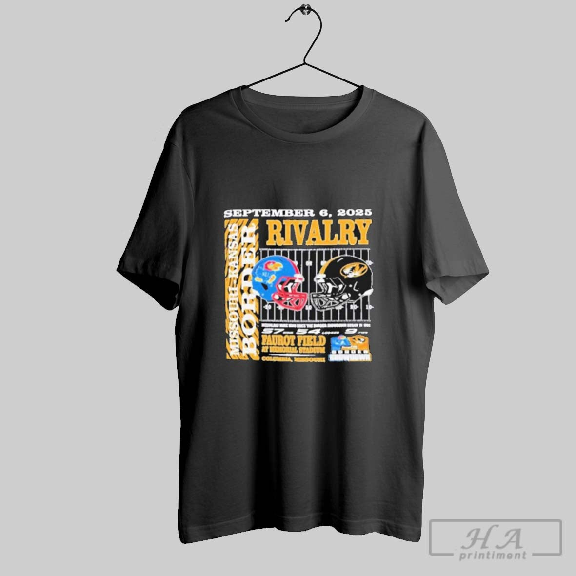 Official Official Rivalry Missouri Tigers Vs Kansas Jayhawks September 6 2025 Shirt Tee Unisex T-shirt, Sweatshirt, Hoodie, Long Sleeve Tee - T-Shirt, Sweatshirt, Hoodie