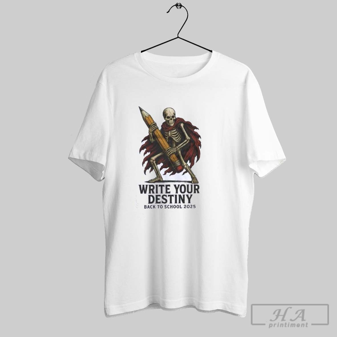 Official Official Skeleton Reading Write Your Destiny Back To School 2025 Shirts Unisex T-shirt, Sweatshirt, Hoodie, Long Sleeve Tee - T-Shirt, Sweatshirt, Hoodie
