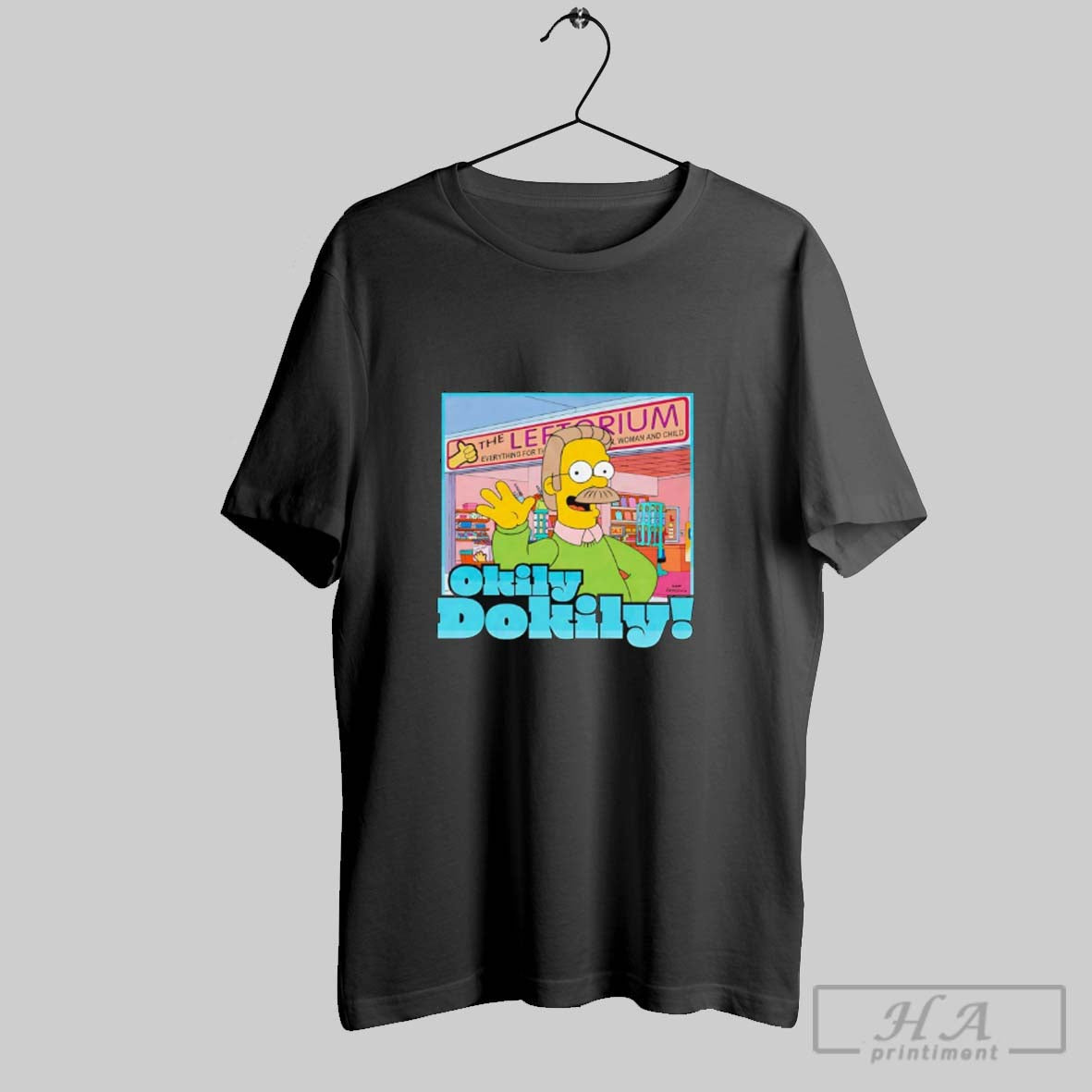 Official Okily Dokily Leftorium Simpsons T Shirt Unisex T-shirt, Sweatshirt, Hoodie, Long Sleeve Tee - T-Shirt, Sweatshirt, Hoodie