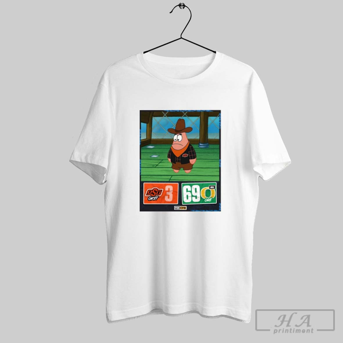 Official Oregon 69 3 Oklahoma State Sep 6 2025 Final Score Patrick Star Meme Unisex T-shirt, Sweatshirt, Hoodie, Long Sleeve Tee - T-Shirt, Sweatshirt, Hoodie