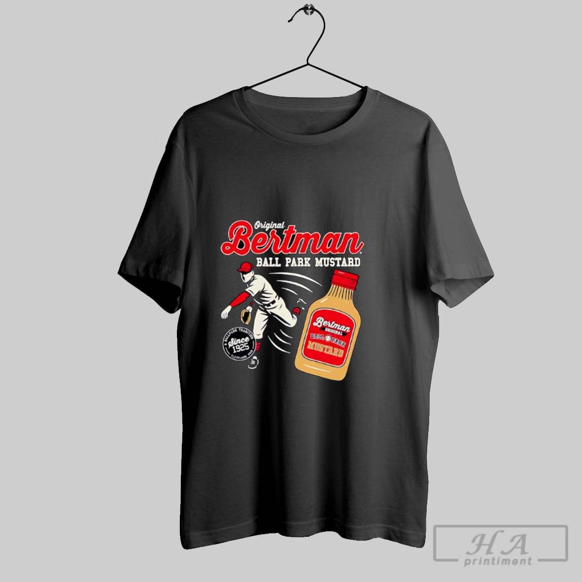 Official Original Bertman Ball Park Mustard Since 1925 Baseball Player Posters Black Unisex T-shirt, Sweatshirt, Hoodie, Long Sleeve Tee - T-Shirt, Sweatshirt, Hoodie