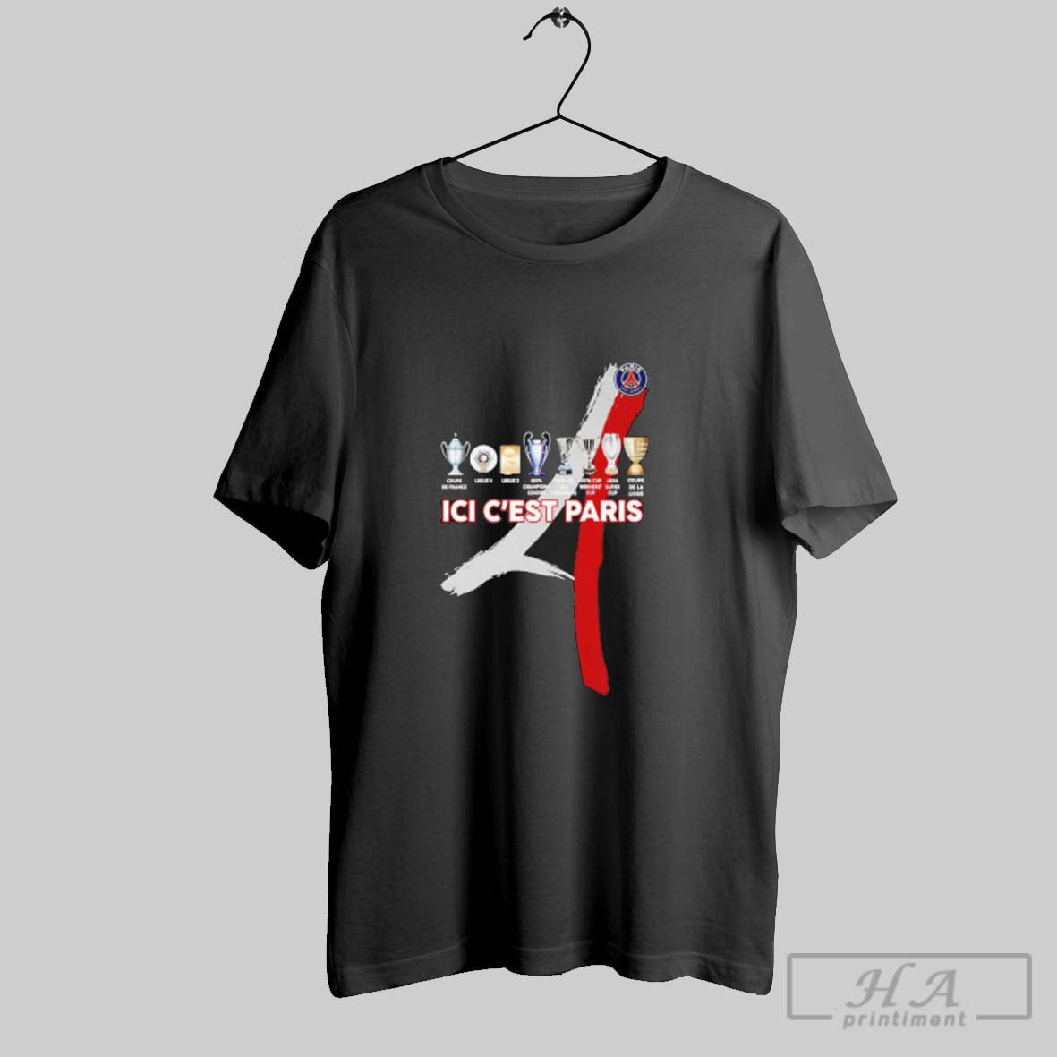 Official Paris Saint Germain Football Ici Cest Paris Trophy Unisex T-shirt, Sweatshirt, Hoodie, Long Sleeve Tee - T-Shirt, Sweatshirt, Hoodie