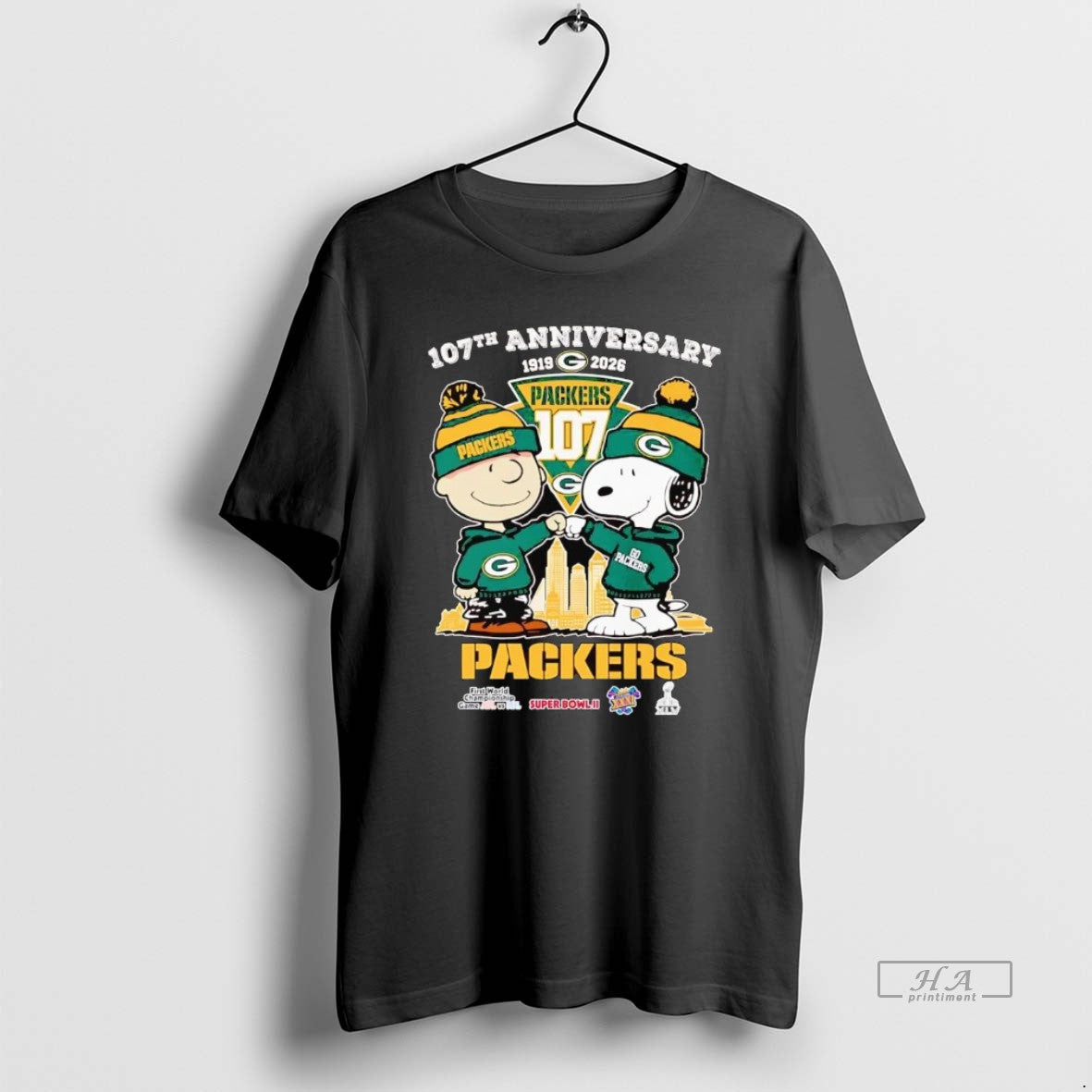 Official Peanuts 107th Anniversary 1919 2026 Green Bay Packers - T-Shirt, Sweatshirt, Hoodie
