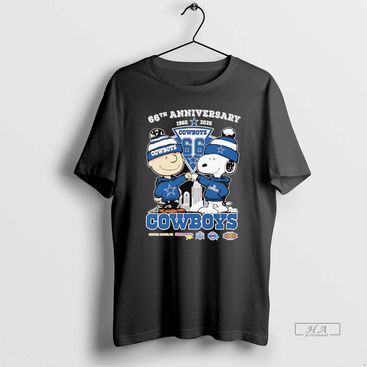 Official Peanuts 66th Anniversary 1960 2026 Dallas Cowboys - T-Shirt, Sweatshirt, Hoodie