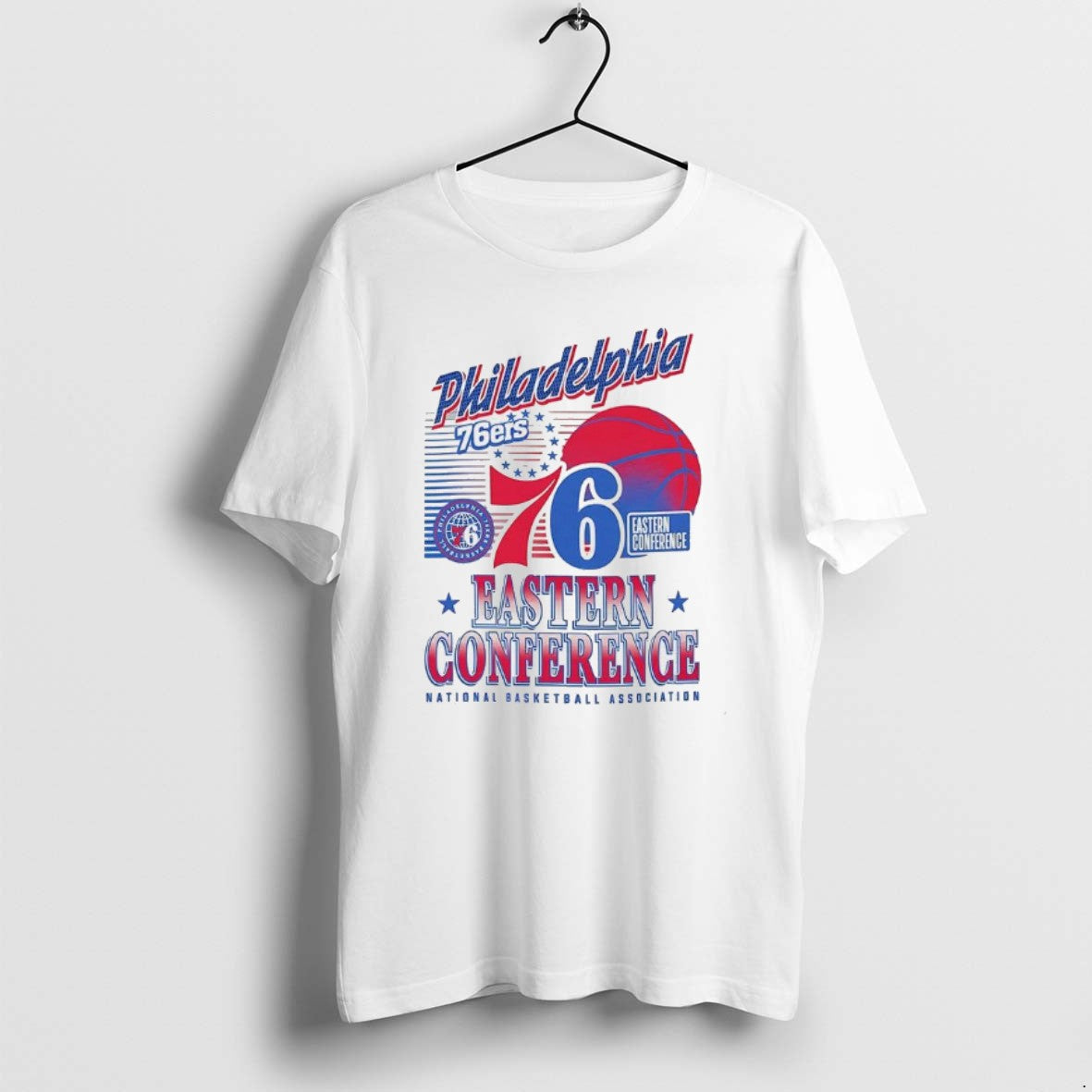 Official Philadelphia 76ers Nba Eastern Conference Logo And Ball - T-Shirt, Sweatshirt, Hoodie