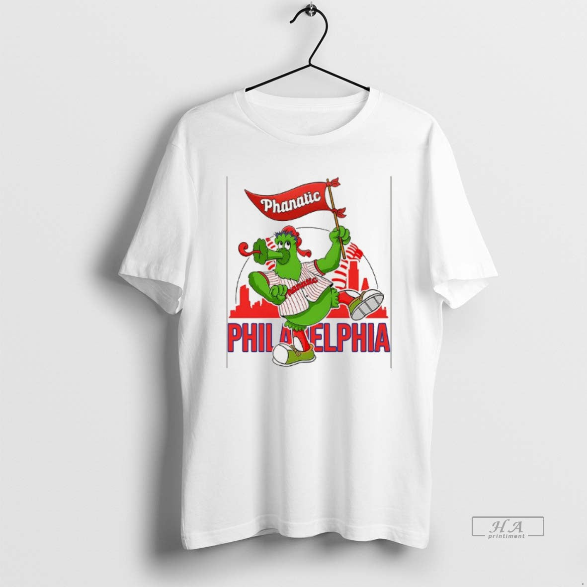 Official Phillie Phanatic Dancing Philadelphia Phillies Baseball Skyline Mascot - T-Shirt, Sweatshirt, Hoodie