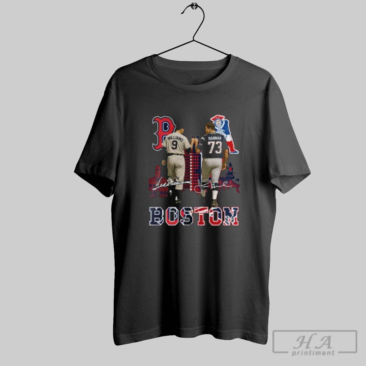 Official Red Sox Ted Williams And Patriots John Hannah Unisex T-shirt, Sweatshirt, Hoodie, Long Sleeve Tee - T-Shirt, Sweatshirt, Hoodie