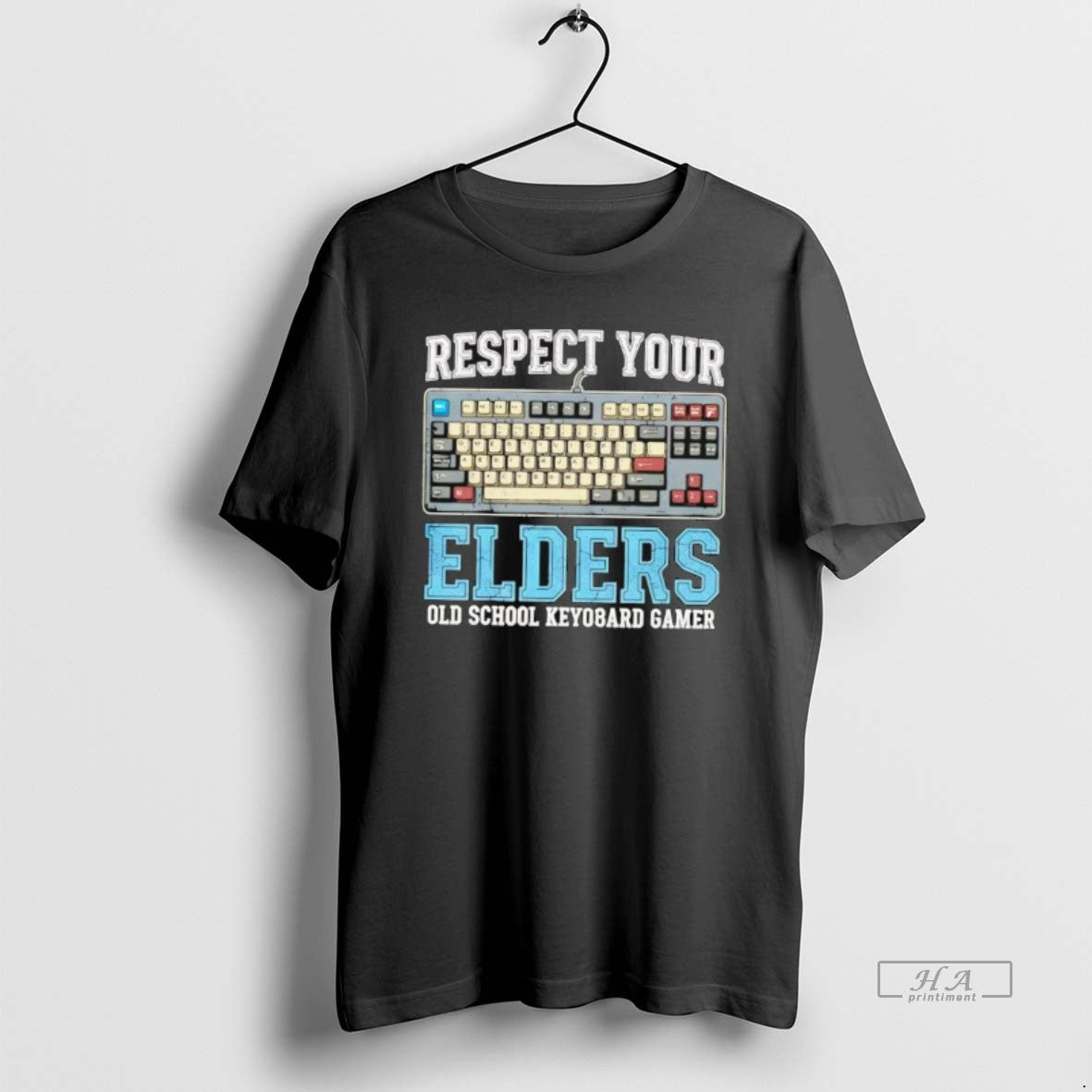 Official Respect Your Elders Old School Keyboard Gamer Gift - T-Shirt, Sweatshirt, Hoodie