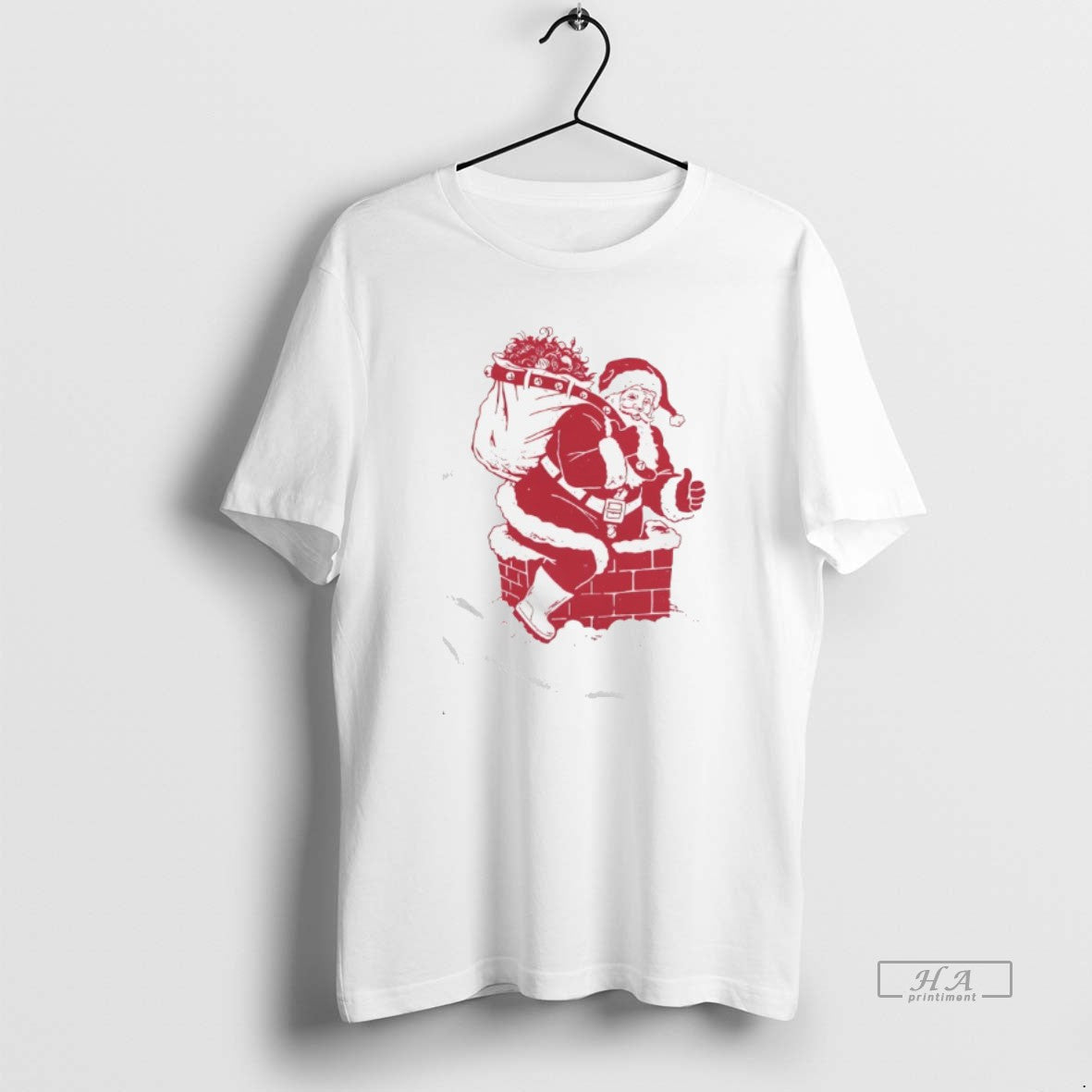 Official Santa Claus Climbs Into The House Through The Chimney Merry Christmas - T-Shirt, Sweatshirt, Hoodie