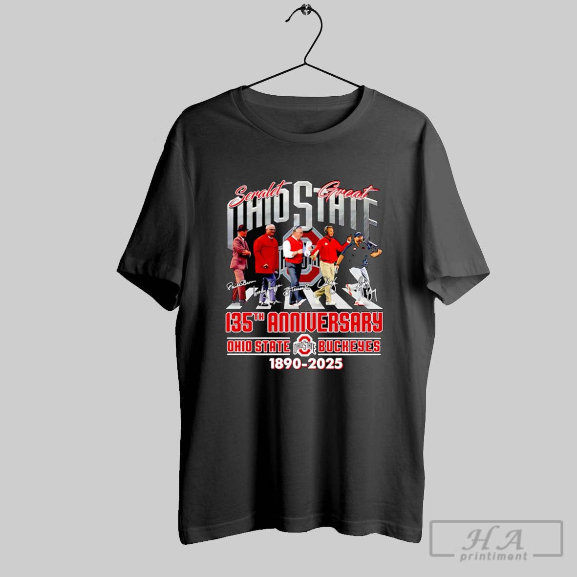 Official Scarlet Great Ohio State 135th Anniversary 1890 2025 Unisex T-shirt, Sweatshirt, Hoodie, Long Sleeve Tee - T-Shirt, Sweatshirt, Hoodie