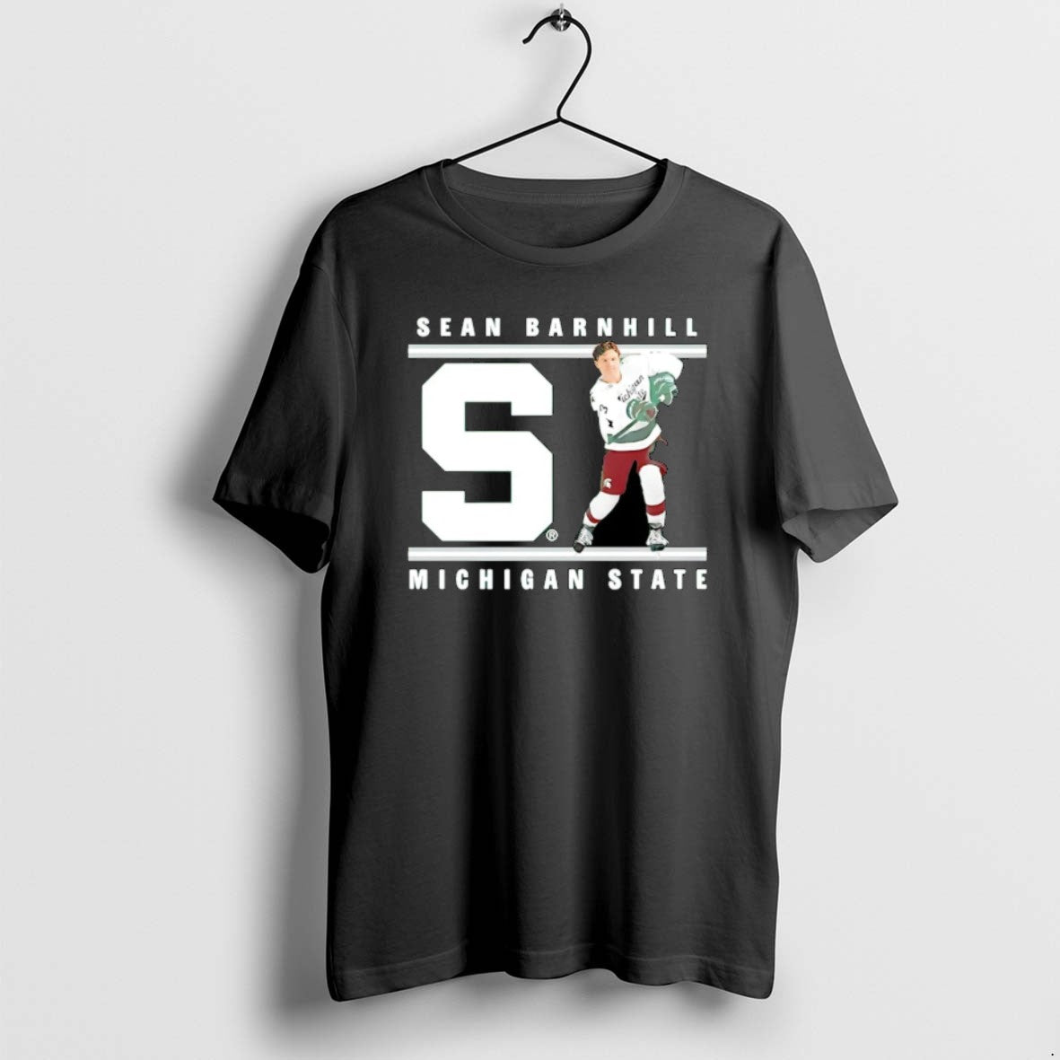Official Sean Barnhill Michigan State Hockey Illustrated Christmas - T-Shirt, Sweatshirt, Hoodie